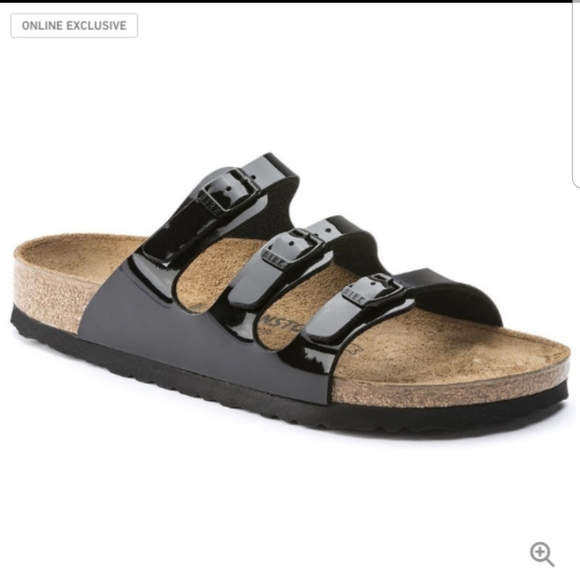 Birkenstock Shoes - Birkenstock Black Florida Birko-Flor Sandal